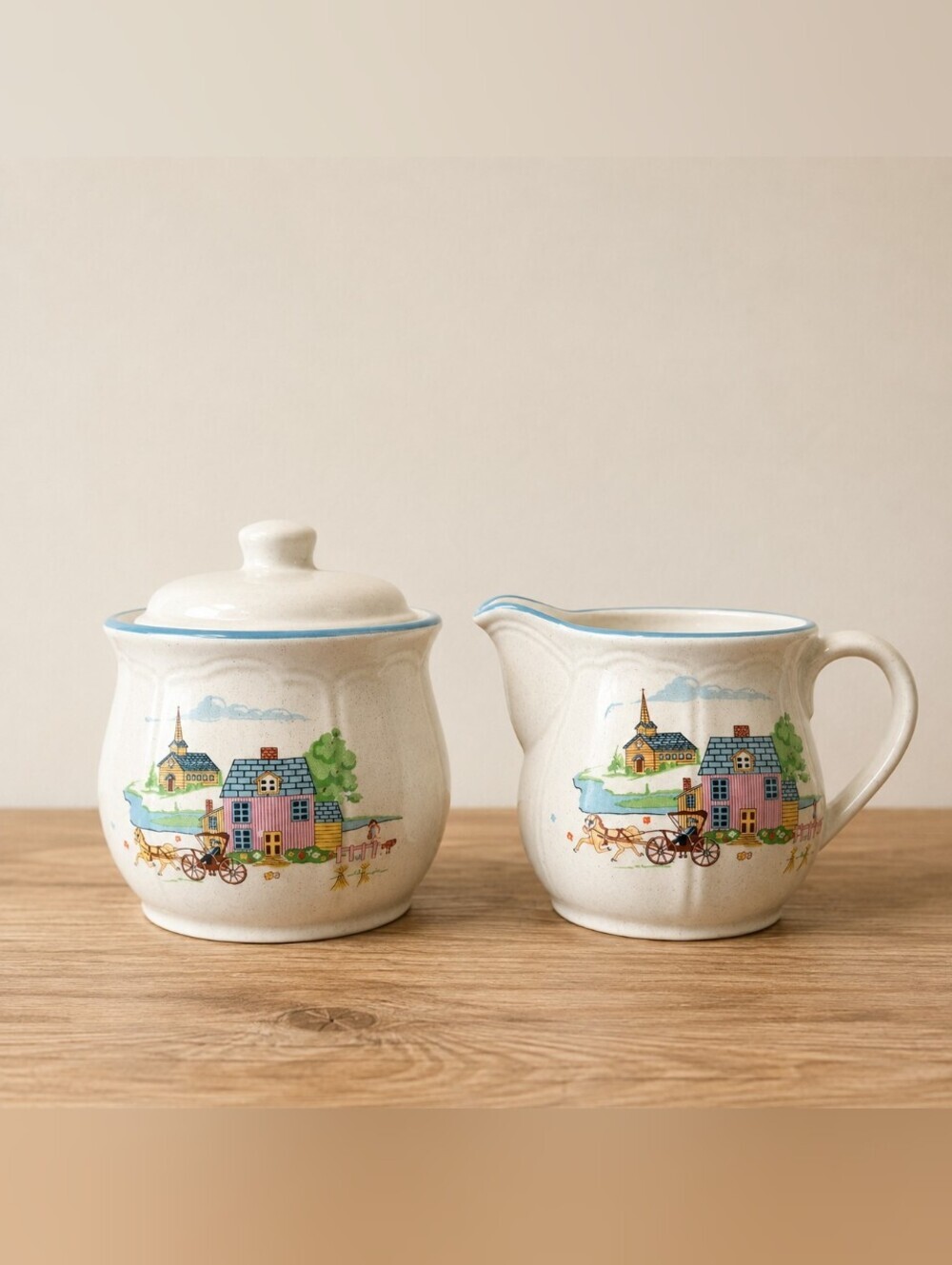 Vintage Heartland Style Sugar Bowl & Creamer Set – Cottagecore Chic